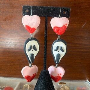Halloween ghost face earrings